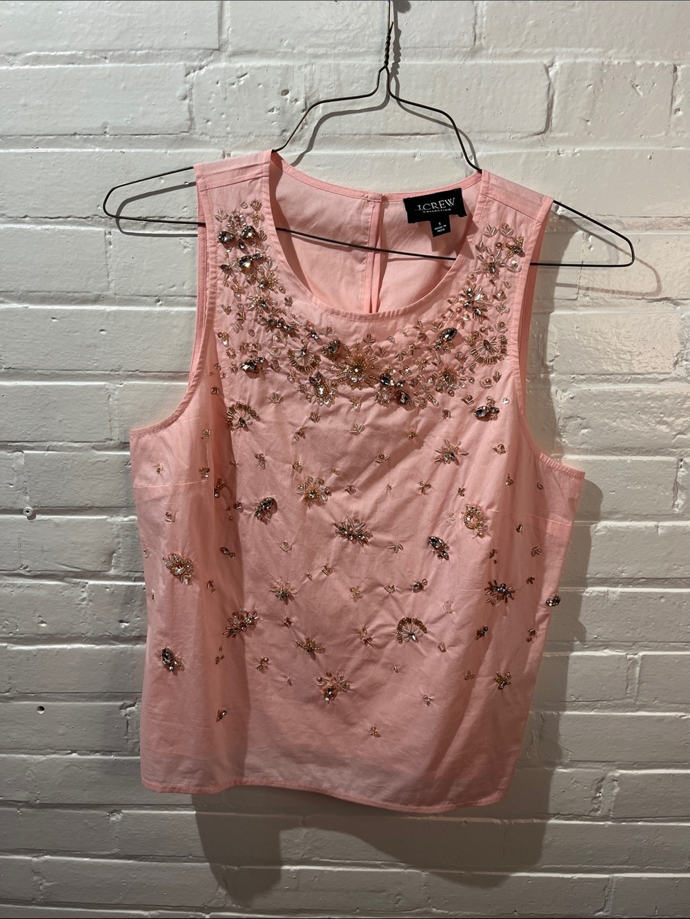J. Crew Pink Beaded Embellished Sleeveless Camisole
